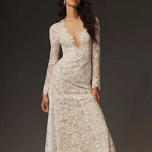 Wtoo by Watters Sienna Long Sleeve Lace Wedding Gown Size 2 NEW